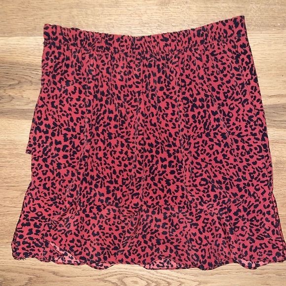 Altar’d State Red Cheetah Ruffled Skirt - Picture 2 of 3